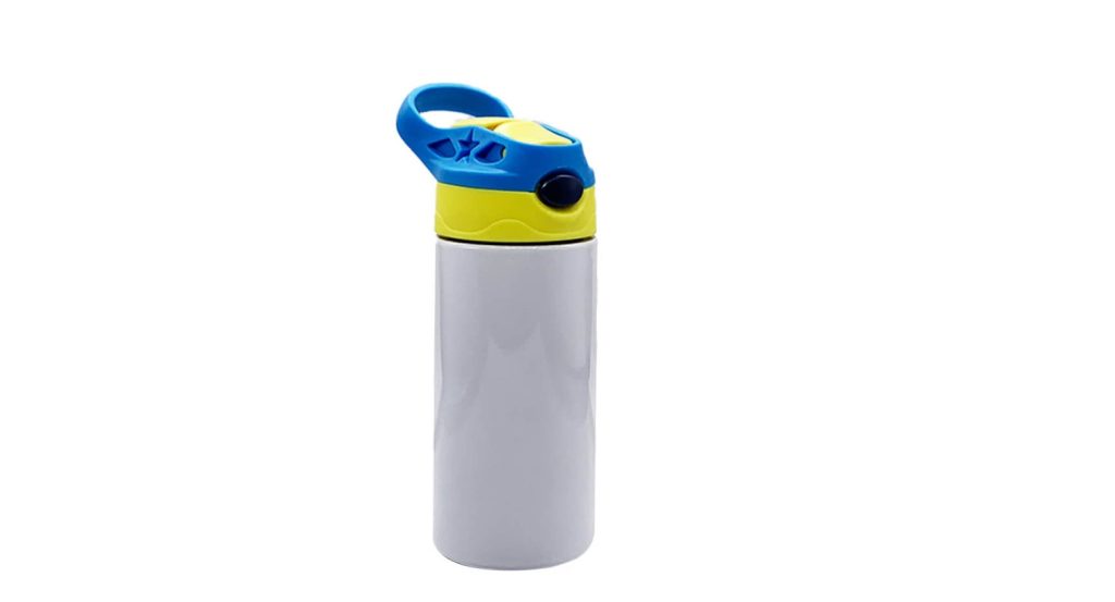 Stock: Kids Yellow Stainless Steel Flip Top Sippy Cup 300ml/12oz (Upload your own image)