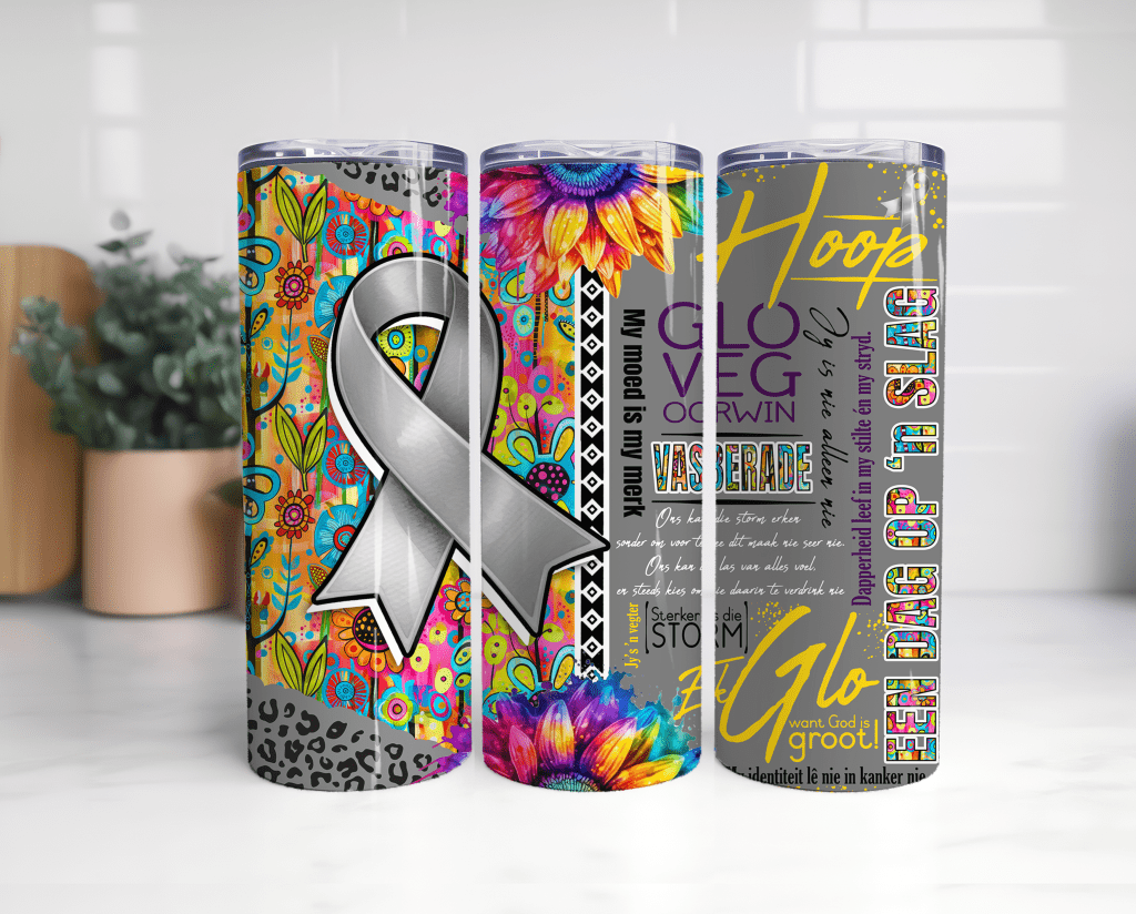 20oz Tumbler Kanker Gys Wit