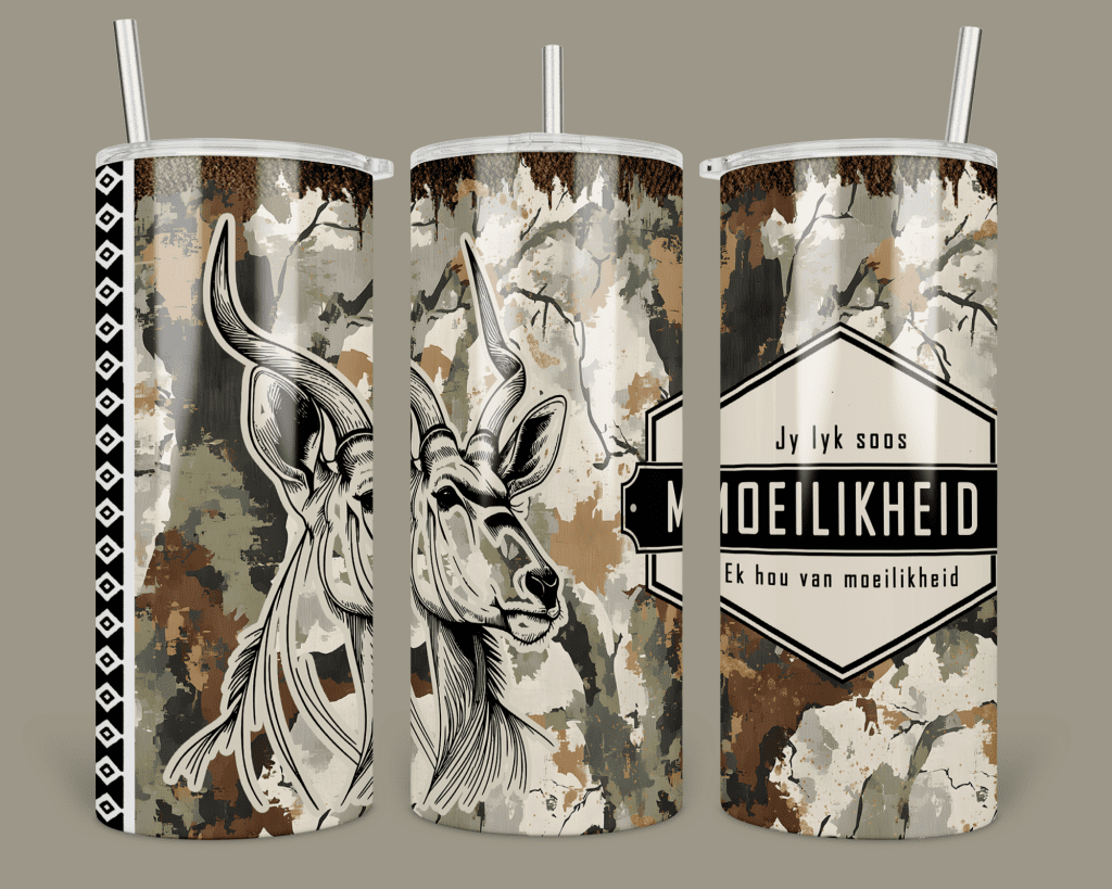 15oz Stainless Steel Tumbler - Afrikaans Kudu Bul Camo