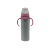 Baby Milk Bottle Pink Cap 350ml Stainless Steel