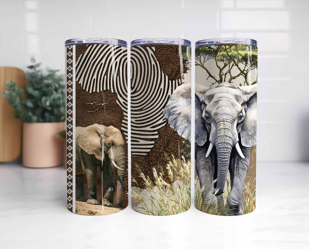 20oz Tumbler Elephant 3d