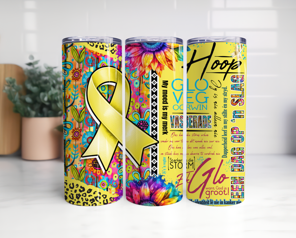 20oz Tumbler Kanker geel