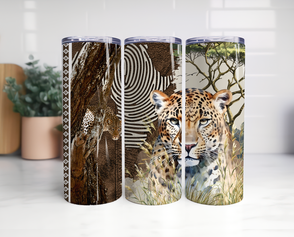 20oz Tumbler Leopard 3d