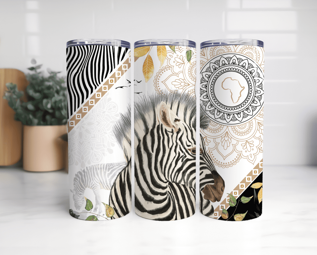 20oz Tumbler Zebra Mandala