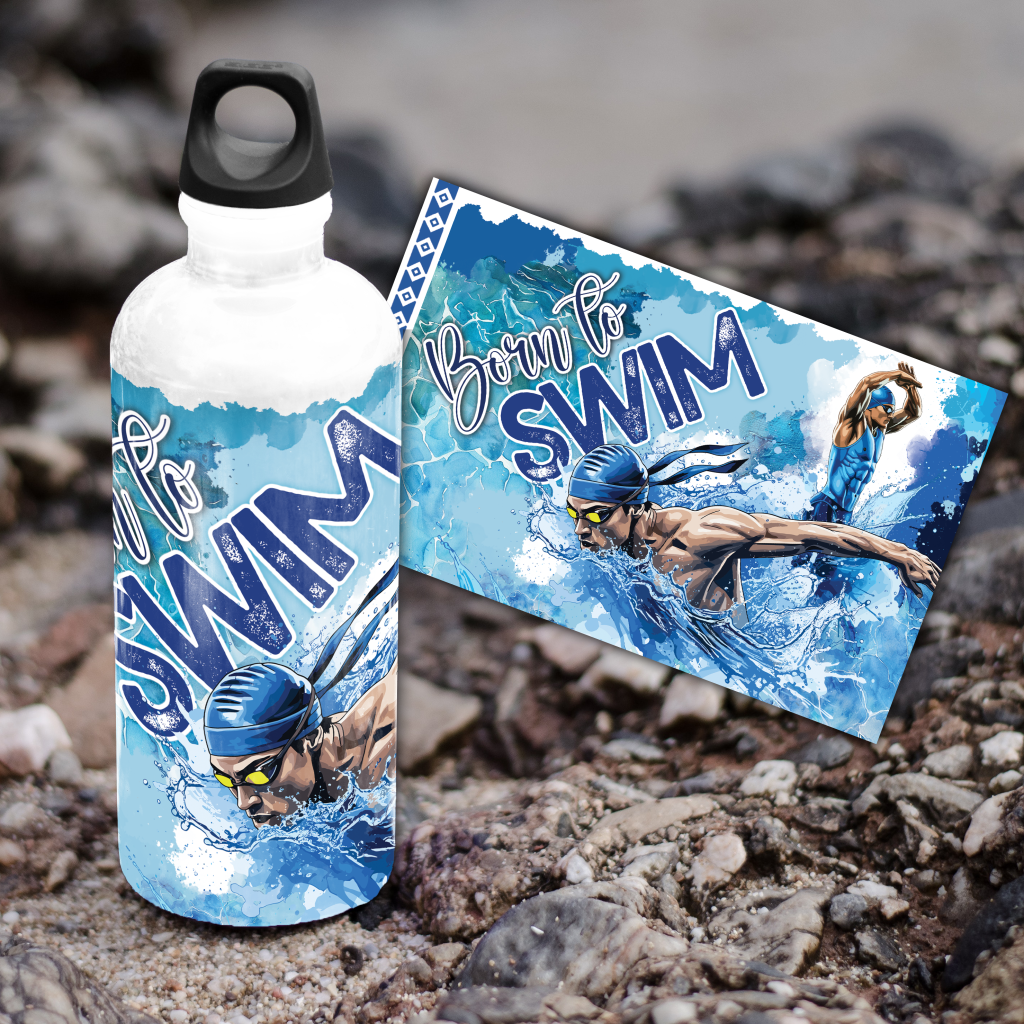 600ml Aluminium Water Bottle Swim 2 #