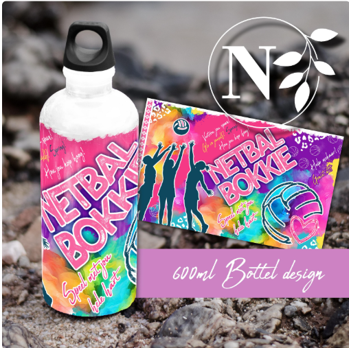 600ml Aluminium Water Bottle Netbal