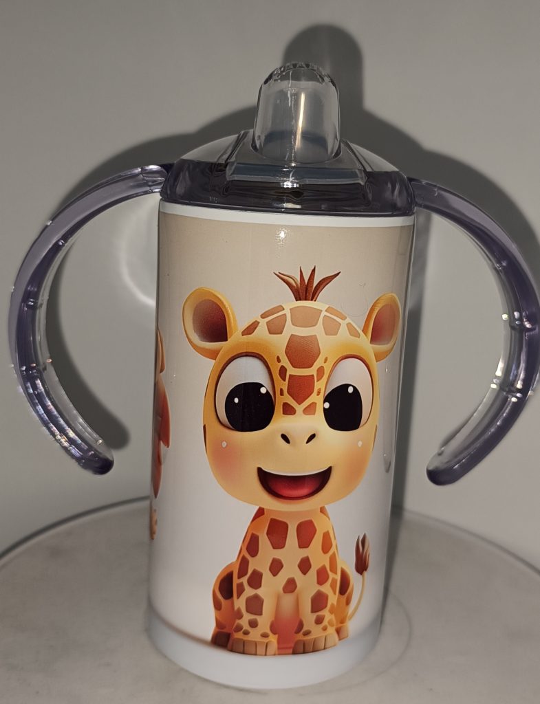 12oz Baby Sippy Cup Straight with Handle - Funny Animals